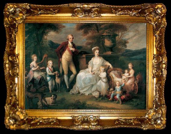 framed  Angelica Kauffmann Portrait of Ferdinand IV of Naples, and his Family, ta009-2